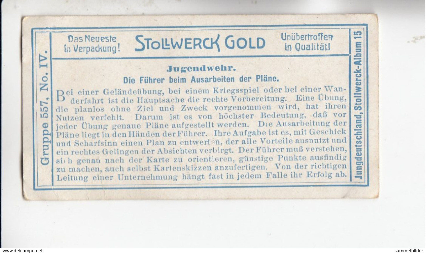 Stollwerck Album No 15 Jugendwehr Die Führer Beim Ausarbeiten Der Pläne     Grp 557#4 Von 1915 - Stollwerck