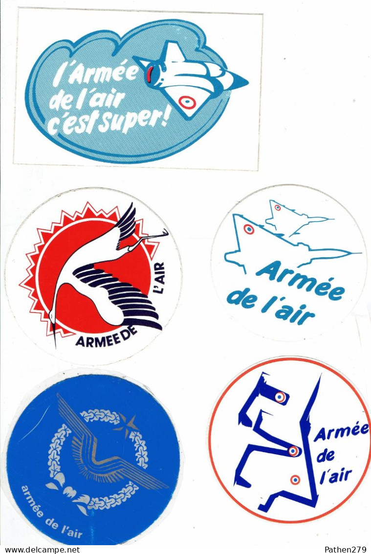 Lot De 5 Autocollants Armée De L'air - France - Aviation