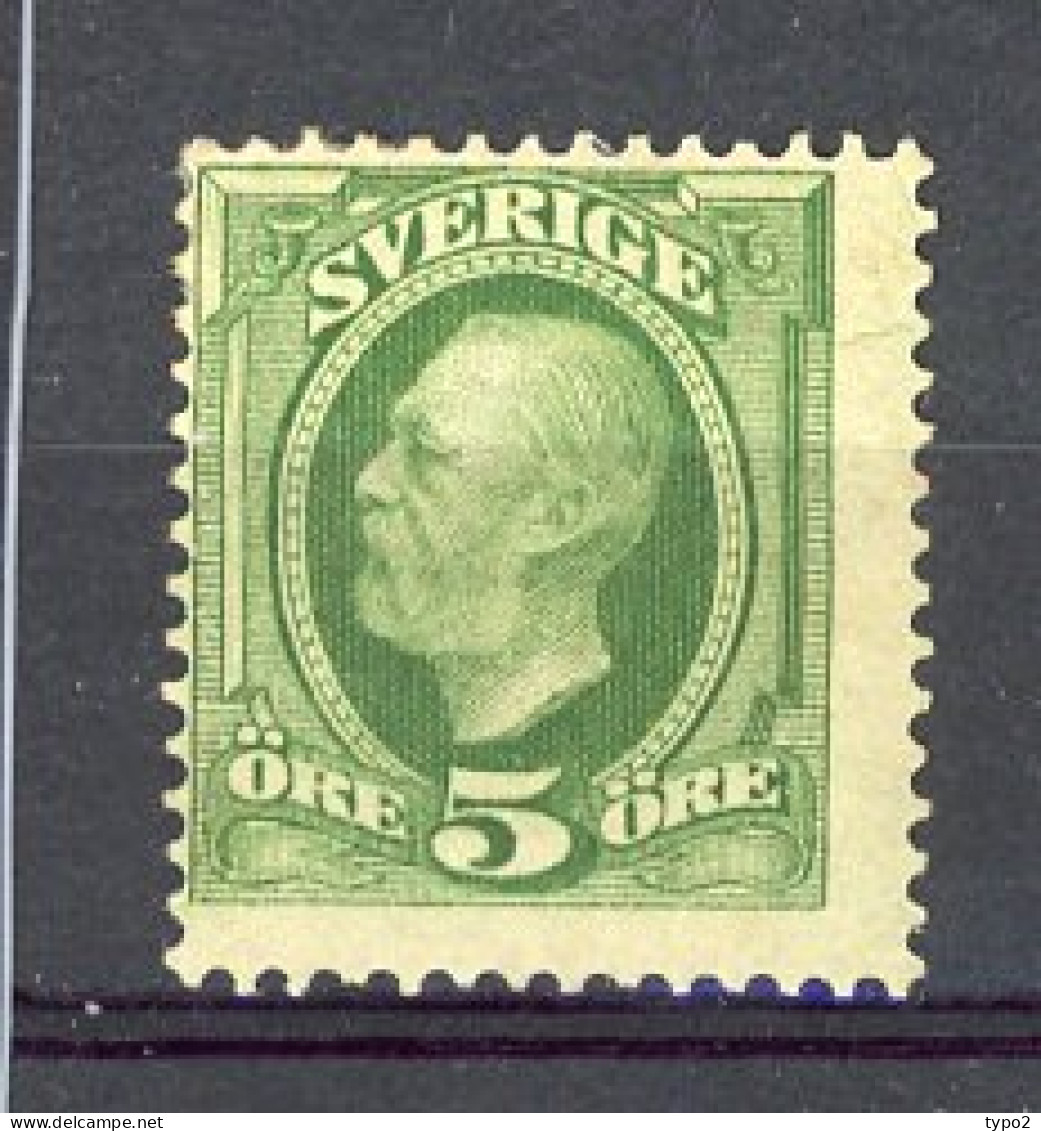 SUE Yv. N° 41  *  5 ö Vert-jaune  Oscar II  Cote 3 Euro BE  2 Scans - Unused Stamps