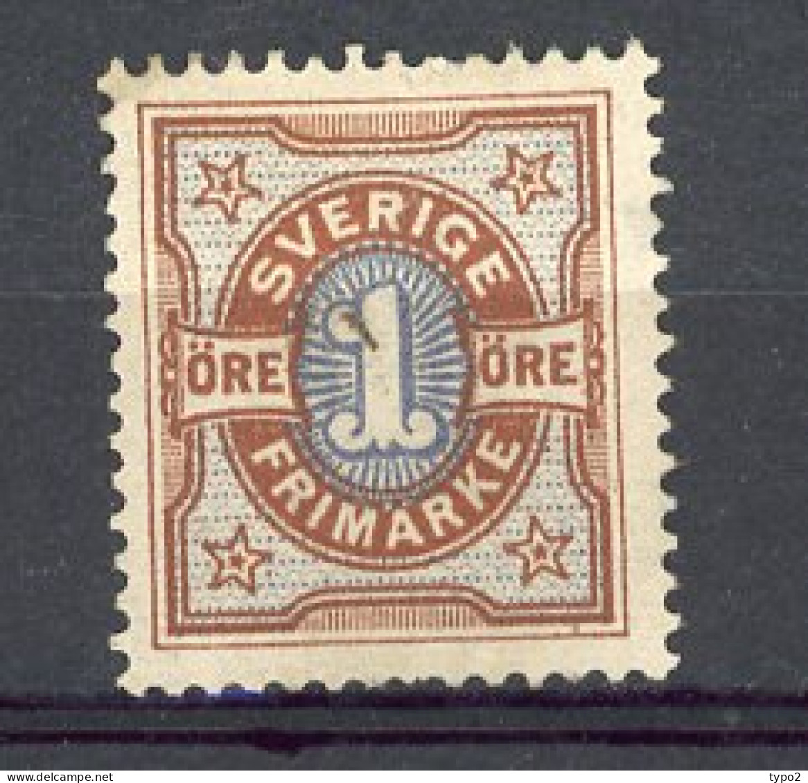 SUE Yv. N° 51a  Fil Couronne (*)  1 ö  Brun, Orange Et Outremer Cote 2 Euro BE  2 Scans - Unused Stamps