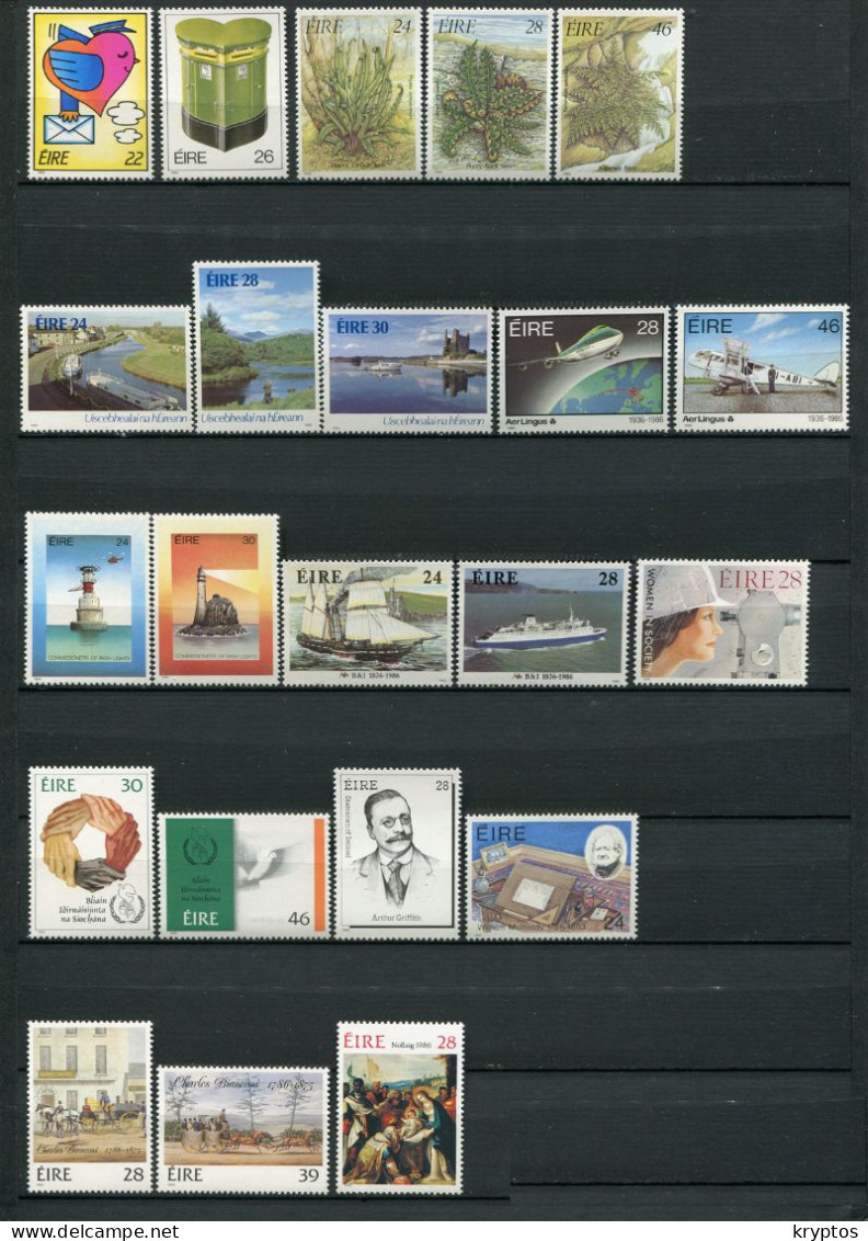 Ireland 1986. A Selection Of 22 Stamps. All MINT - Lots & Serien