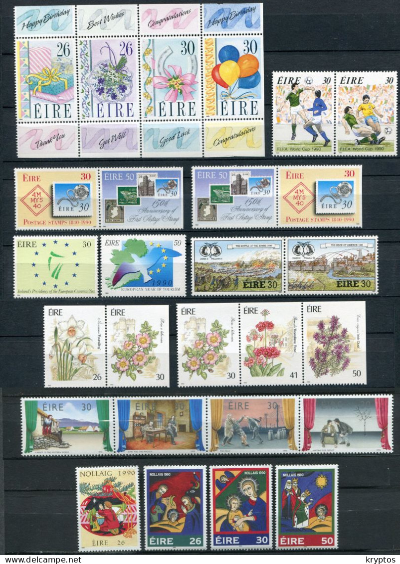 Ireland 1990. A Selection Of Stamps, Blocks Etc. All MINT - Collections, Lots & Séries