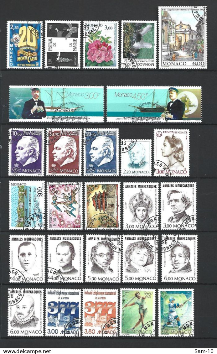 Timbre De Monaco Oblitéré N 2026 / 2085    Année 1996 - Used Stamps