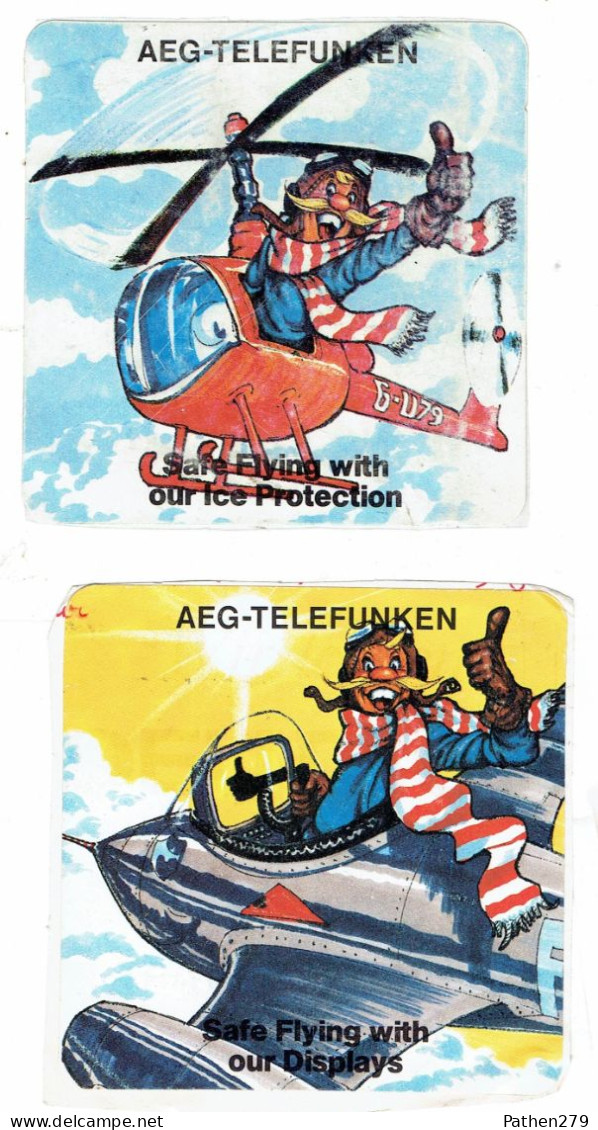 Lot De 2 Autocollants AEG-TELEFUNKEN - Aviation - Aviation