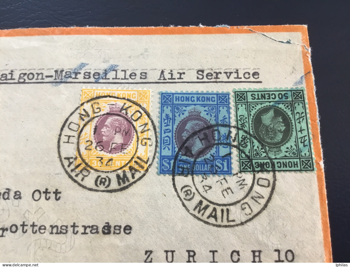 Hongkong 1934 Top R- Brief In Die Schweiz!!! - Cartas & Documentos
