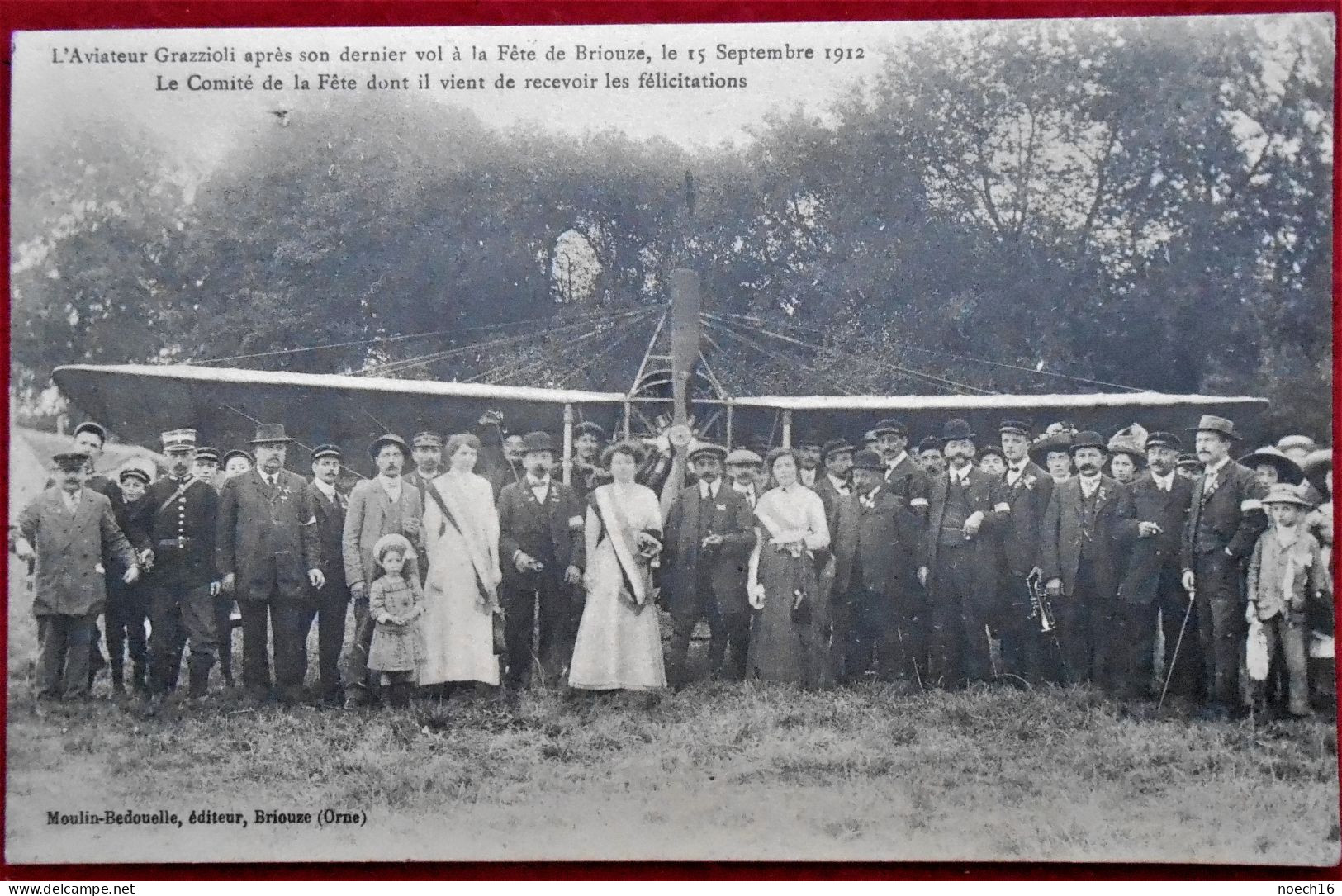 CPA Fête De Briouze - Dernier Vol De L'aviateur Grazzioli, Le 15 Septembre 1912  (61 France) - Briouze