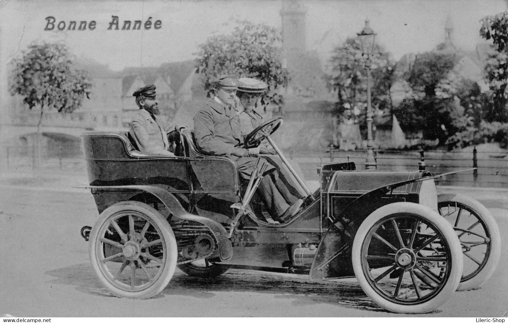 Automobile - Car - Mercedes 12/16 Hp, 1901 - 1902 -  "Bonne Année " Cpa Suisse RENEN 1908 - Turismo