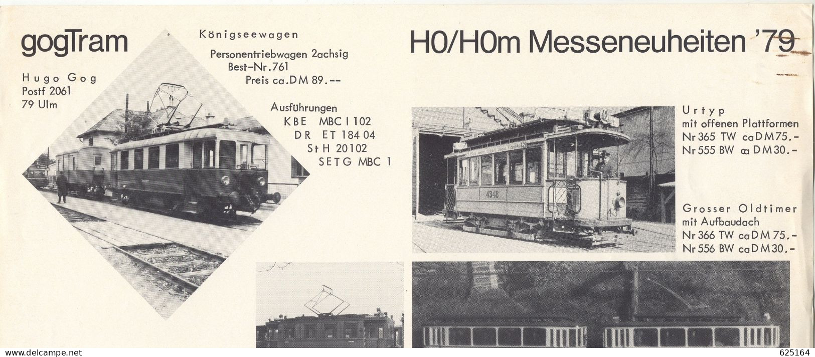 Catalogue GOGTRAM 1979 HO HOm Messeneuheiten Strassenbahn - Duits