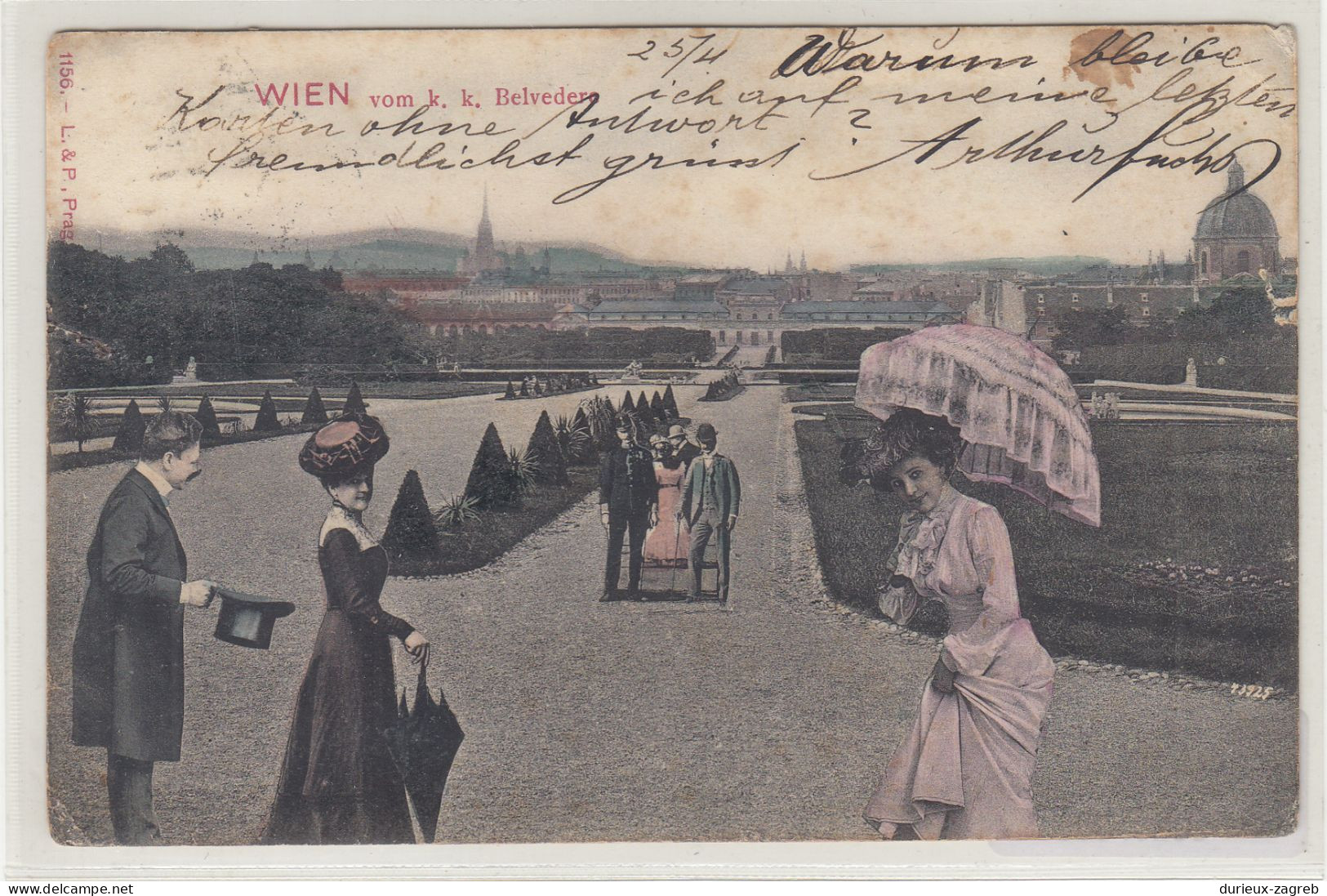 Wien K.k. Belvedere Old Postcard Posted 1905 B230801 - Belvedere