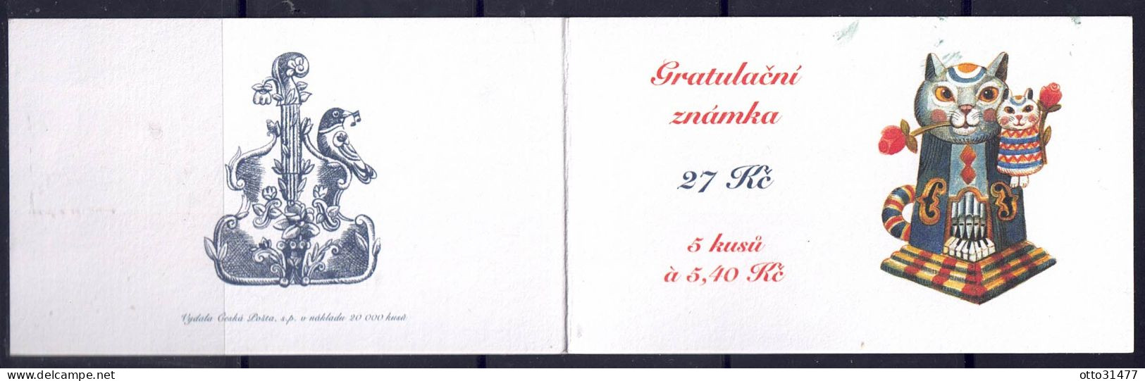 Tschechei 2001 - Grußmarke, MH 93 (mit 5 X Nr. 294), Postfrisch ** / MNH - Nuevos