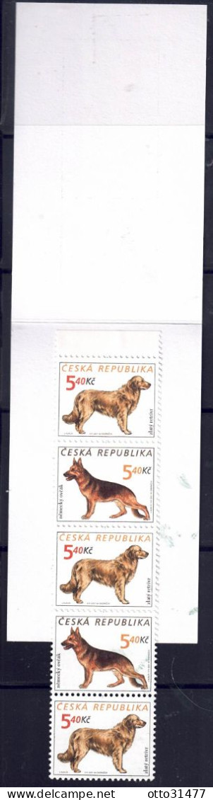 Tschechei 2001 - Hunde, MH 95 (mit 2 X Nr. 295 Und 3 X Nr. 296), Postfrisch ** / MNH - Ongebruikt