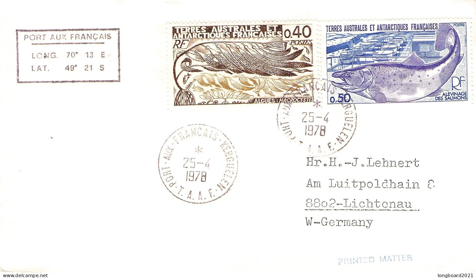 TAAF - LETTER 1978 PORT-AUX-FRANCAIS - DE Mi 115, 117 / *1093 - Briefe U. Dokumente