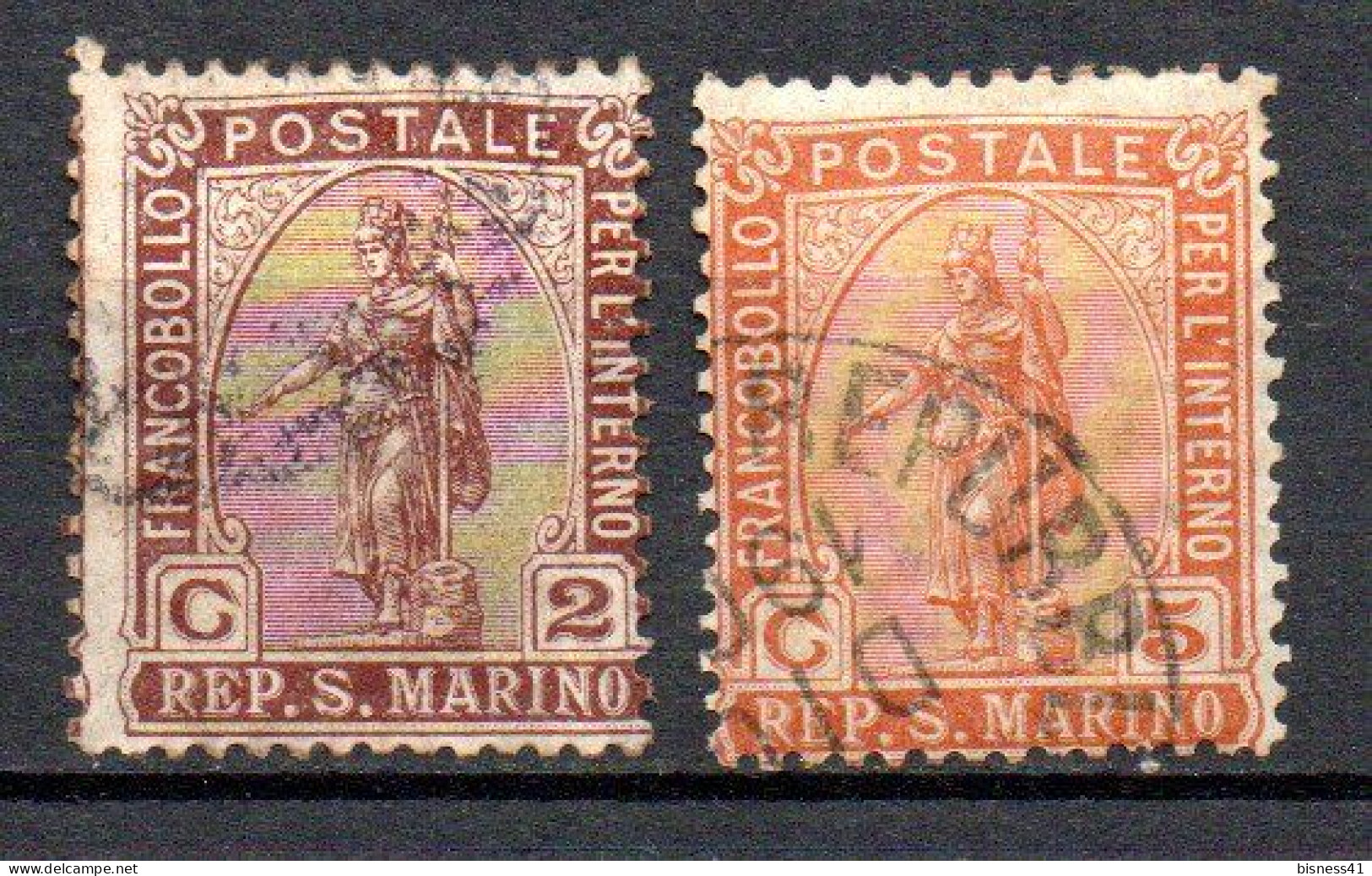 Col33 Saint Marin San Marino 1899 N° 32 & 33 Oblitéré Cote :  6,00€ - Usados