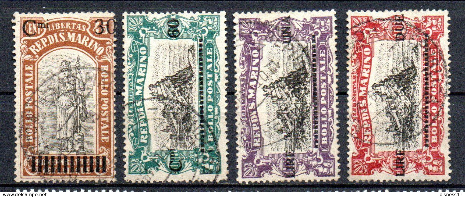 Col33 Saint Marin San Marino 1924 N° 102 à 105 Oblitéré Cote :  50,00€ - Used Stamps