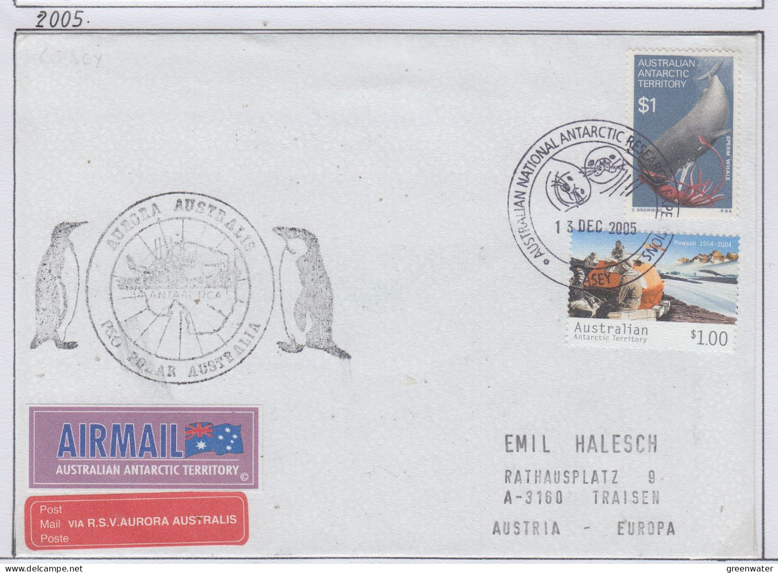 AAT  Ship Visit Aurora Australis Ca Casey 13 DEC 2005 (CS173A) - Covers & Documents