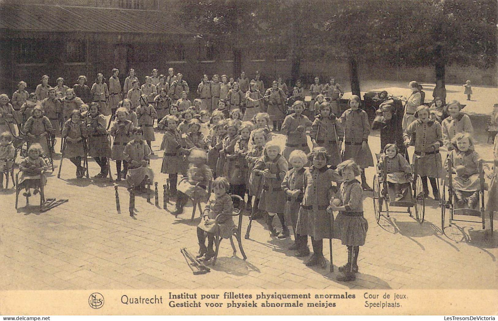 BELGIQUE - Quatrecht - Institut Pour Fillettes Physiquement Anormales - Carte Postale Ancienne - Wetteren