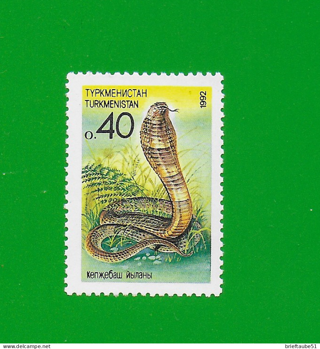 TURKMENISTAN 1992  Postfrisch**MNH  Michel-Nr. 3  #  SCHLANGE # Kobra - Serpents