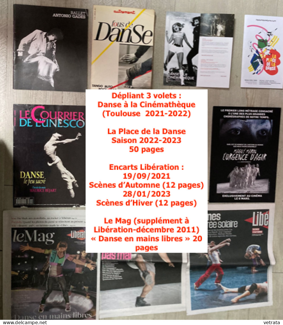 DANSE : 2 Revues (Autrement & Le Courrier De L’Unesco) / 5 Encarts Parus Dans Libération / Plaquette 14 P. (Inrockuptibl - Lots De Plusieurs Livres
