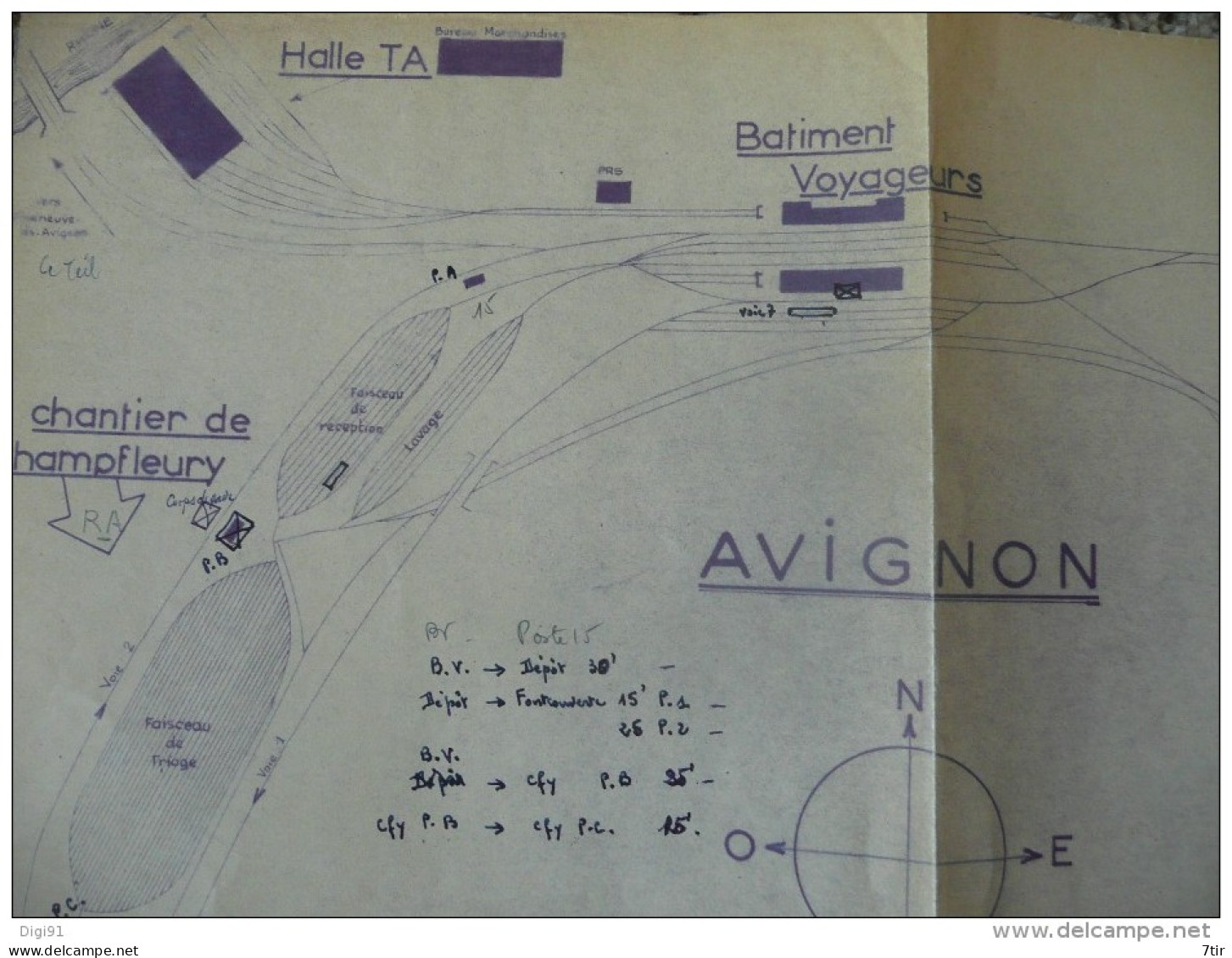 AVIGNON GARE PLAN DE VOIE BATIMENT VOYAGEURS CHANTIER CHAMPFLEURY FONTCOUVERTE - Europe