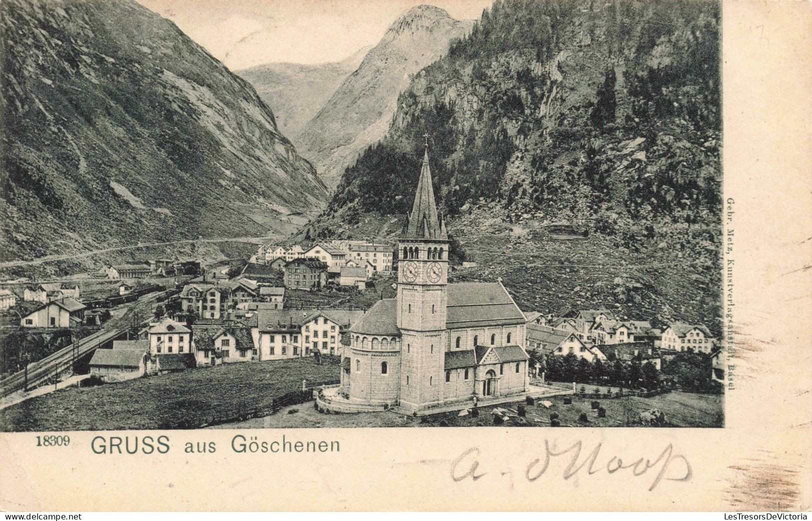 SUISSE - Gruss Aus Göschenen - Village - Eglise - Clocher - Carte Postale Ancienne - Göschenen