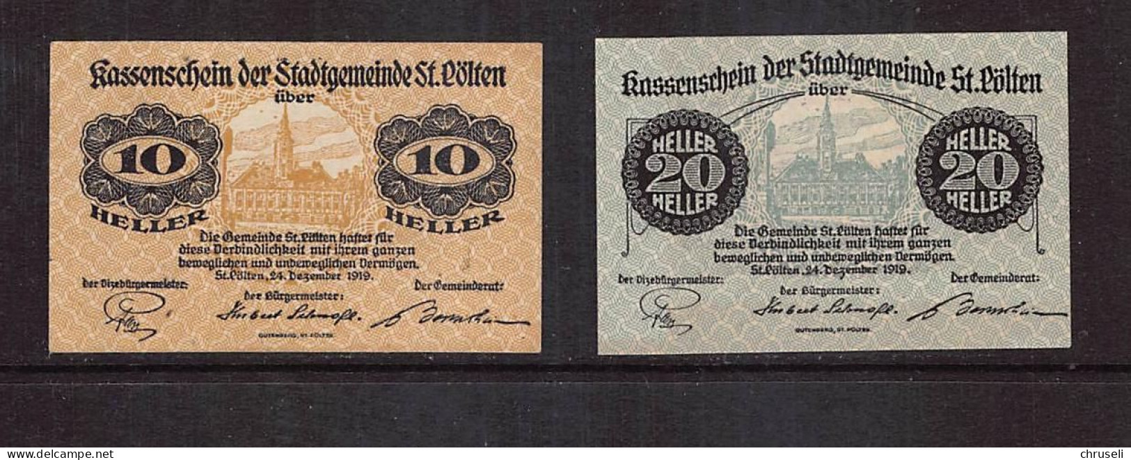 St.Pölten  Notgeld  Lot Serie A 2 Noten - Autriche