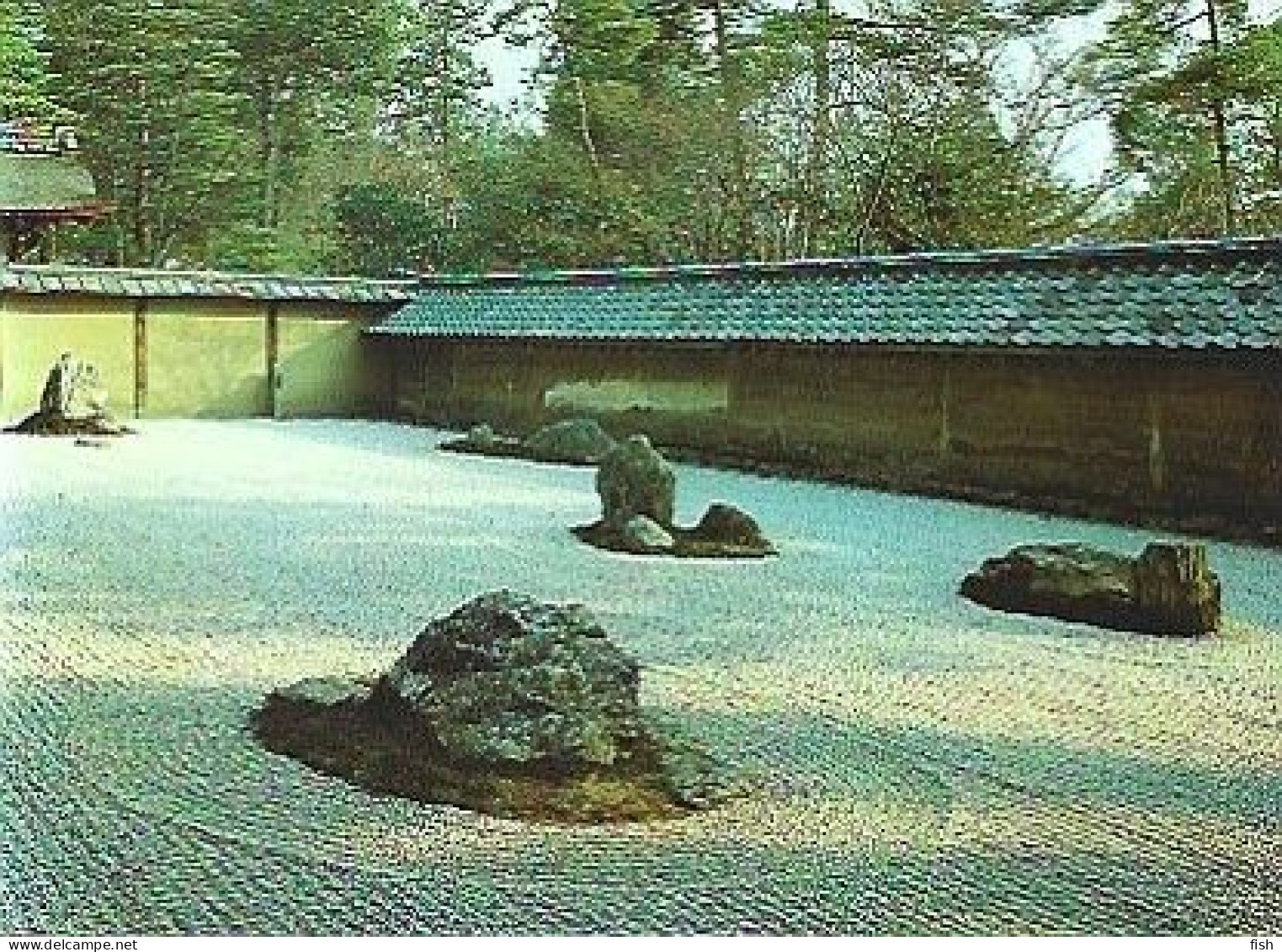 Japan & Marcofilia, Kyoto, Rock Garden At Ryoanji Temple,  Lisboa 1967 (41103) - Buddismo