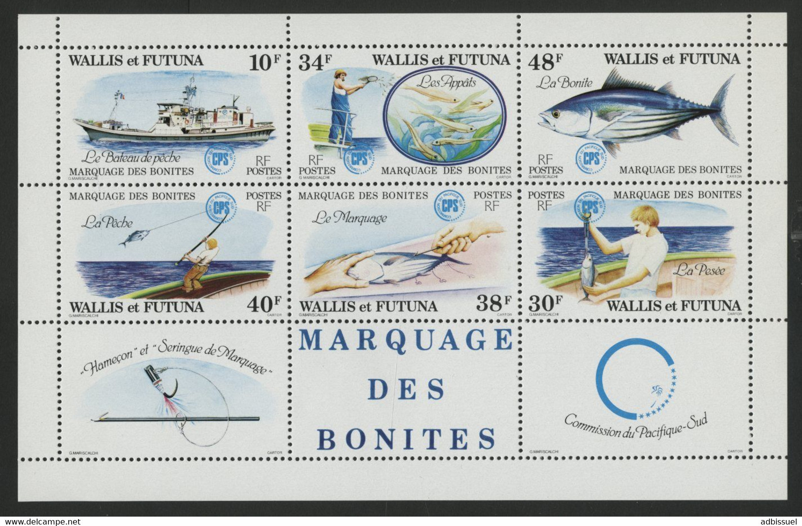 WALLIS Et FUTUNA BLOC FEUILLET N° 2 Cote 29,5 € Neuf ** (MNH) Qualité TB "Marquage Des Bonites" - Blocks & Sheetlets