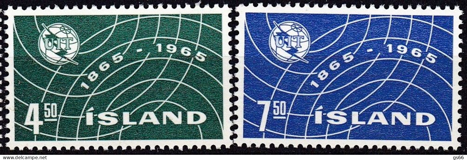 Island, 1965, 390/91, MNH **, 100 Jahre Internationale Fernmeldeunion (ITU). - Neufs