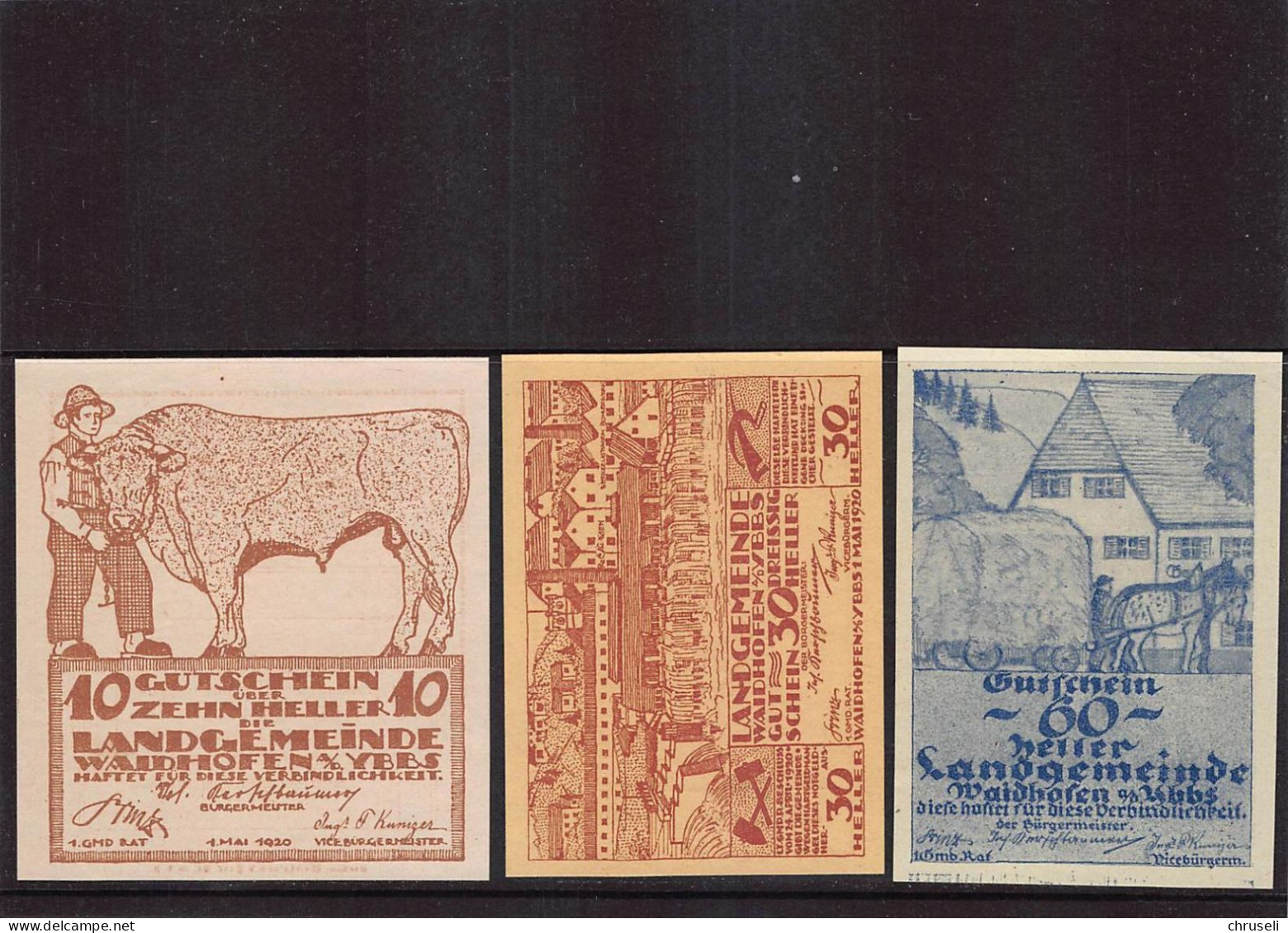 Waidhofen An Der Ybbs   Notgeld  Lot  Serie  3 Noten - Autriche