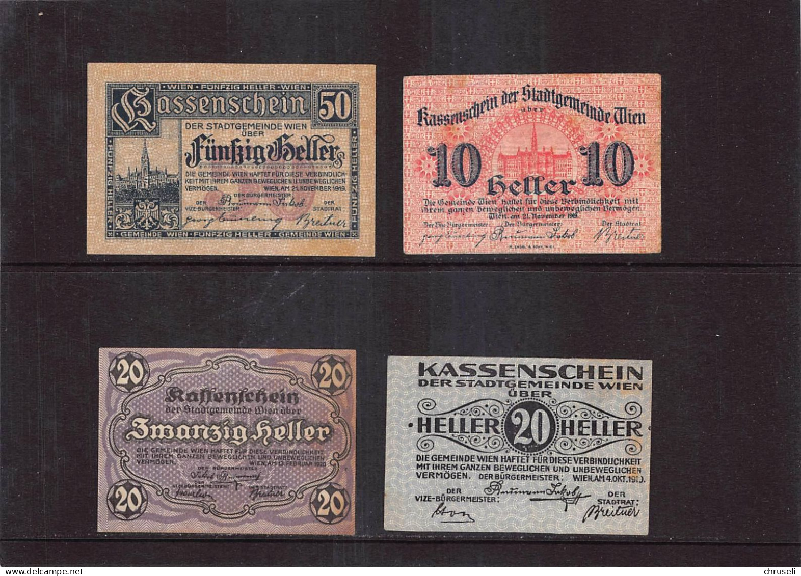 Wien  Notgeld  Lot  Serie  4  Noten - Autriche