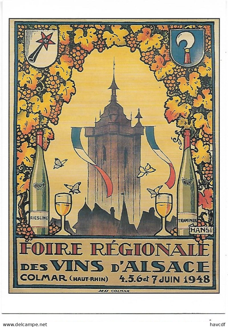 CPM - édit. Pfister - FOIRE REGIONALE DES VINS D'ALSACE -  COLMAR - 1948, Par HANSI - Kermissen