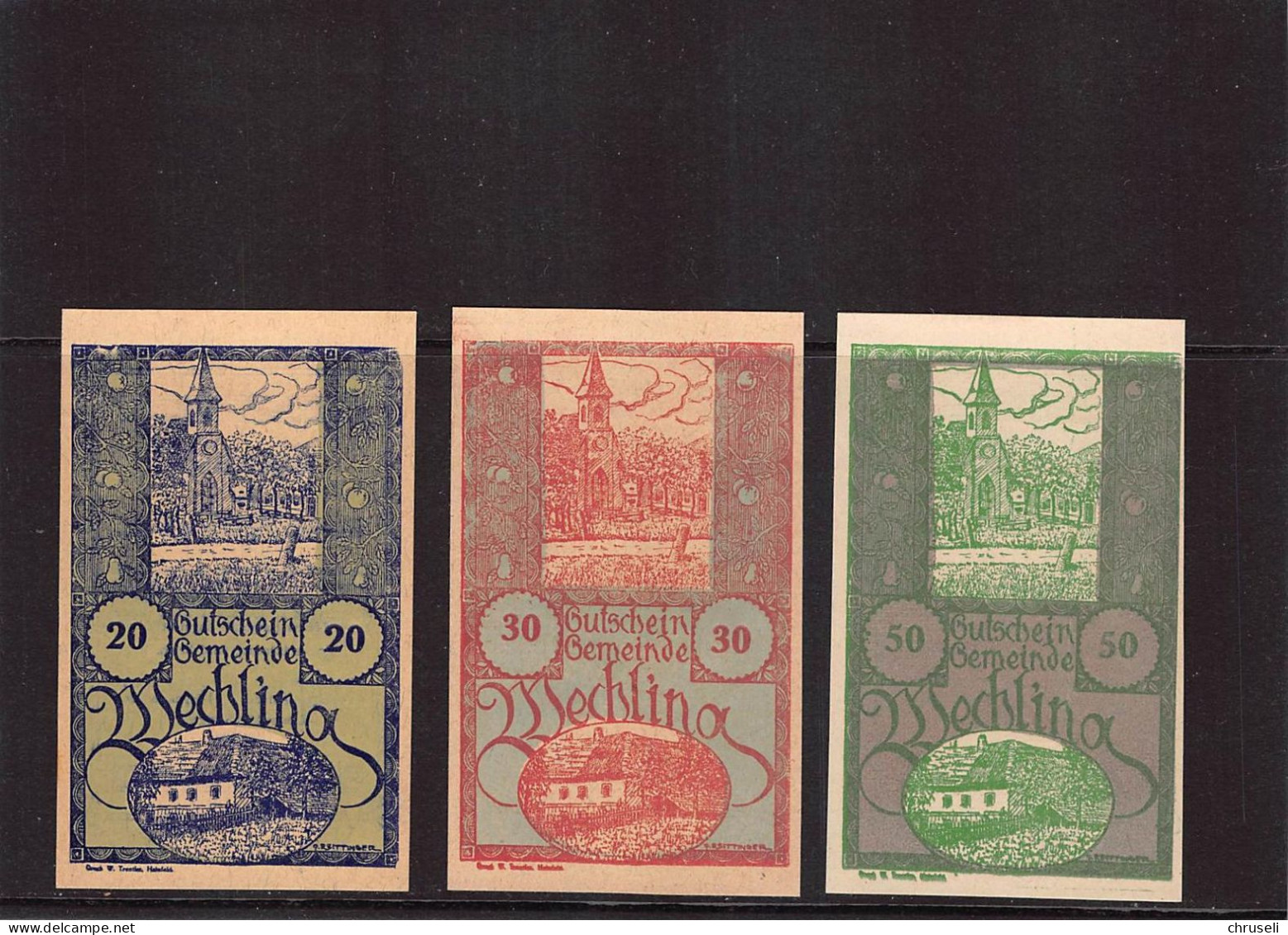 Wechling  Notgeld  Lot Serie A 3 Noten - Autriche