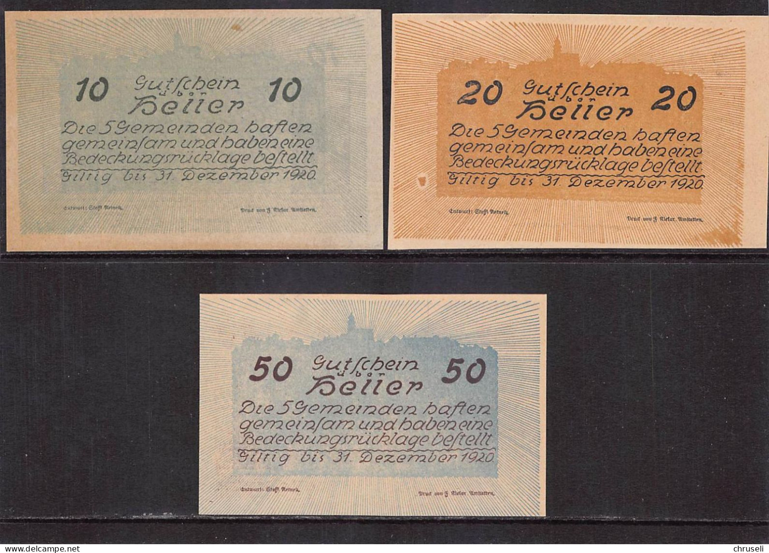 Windpassing   Notgeld  Lot Serie A 3 Noten - Autriche