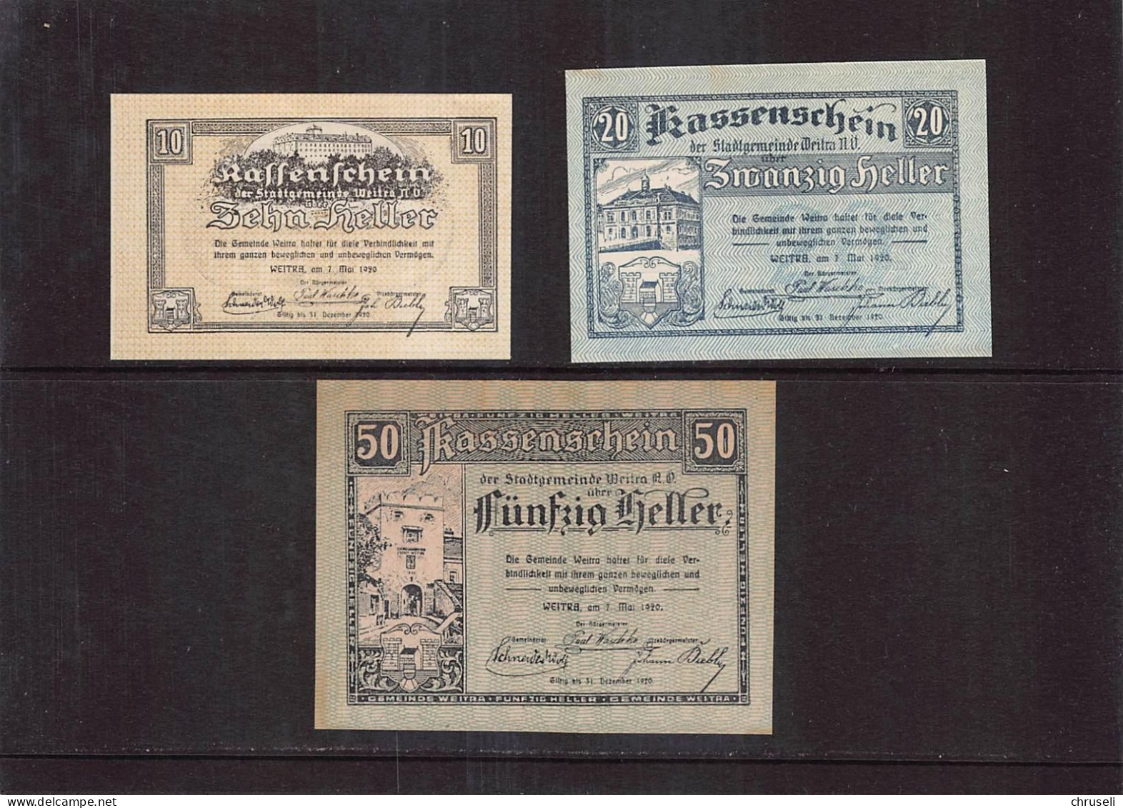 Weitra  Notgeld  Lot Serie A 3 Noten - Autriche