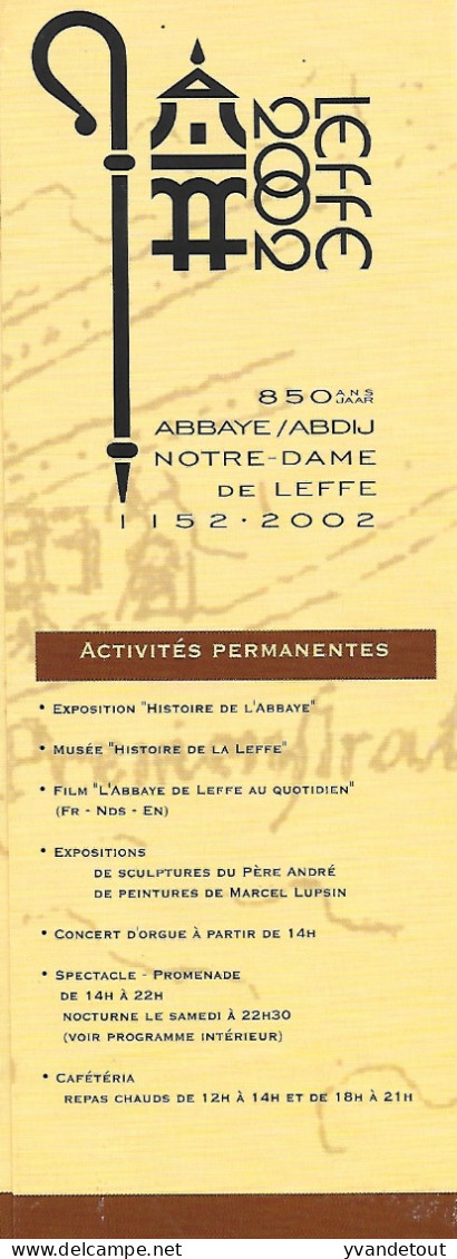 Abbaye De Leffe. Dépliant 850 Ans D'histoire. Dinant - Programma's