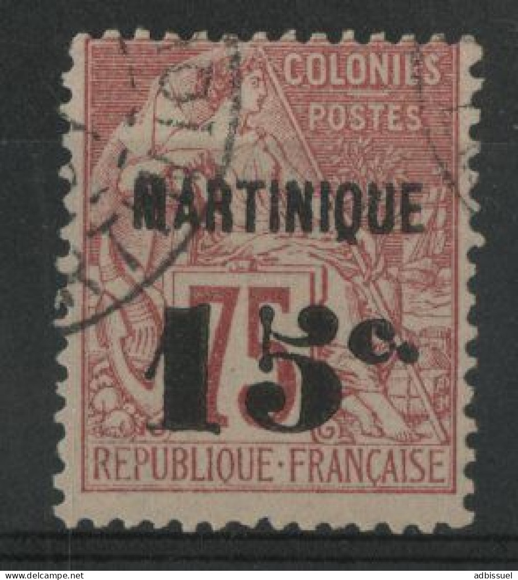 MARTINIQUE N° 18 "15 C." Sur 75 Ct Rose Cote 200 € Oblitéré Tirage 5000 Ex. Voir Suite - Gebraucht