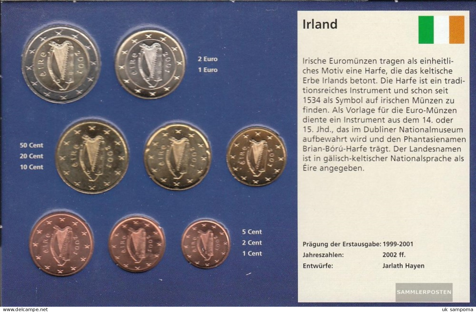 Ireland 2003 Stgl./unzirkuliert Kursmünzensatz Stgl./unzirkuliert 2003 Euro Reissue - Irlanda