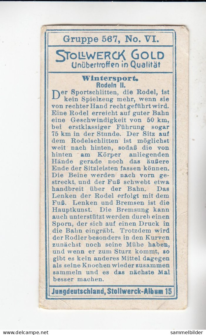 Stollwerck Album No 15 Wintersport  Rodeln II  Grp 567#6 Von 1915 - Stollwerck
