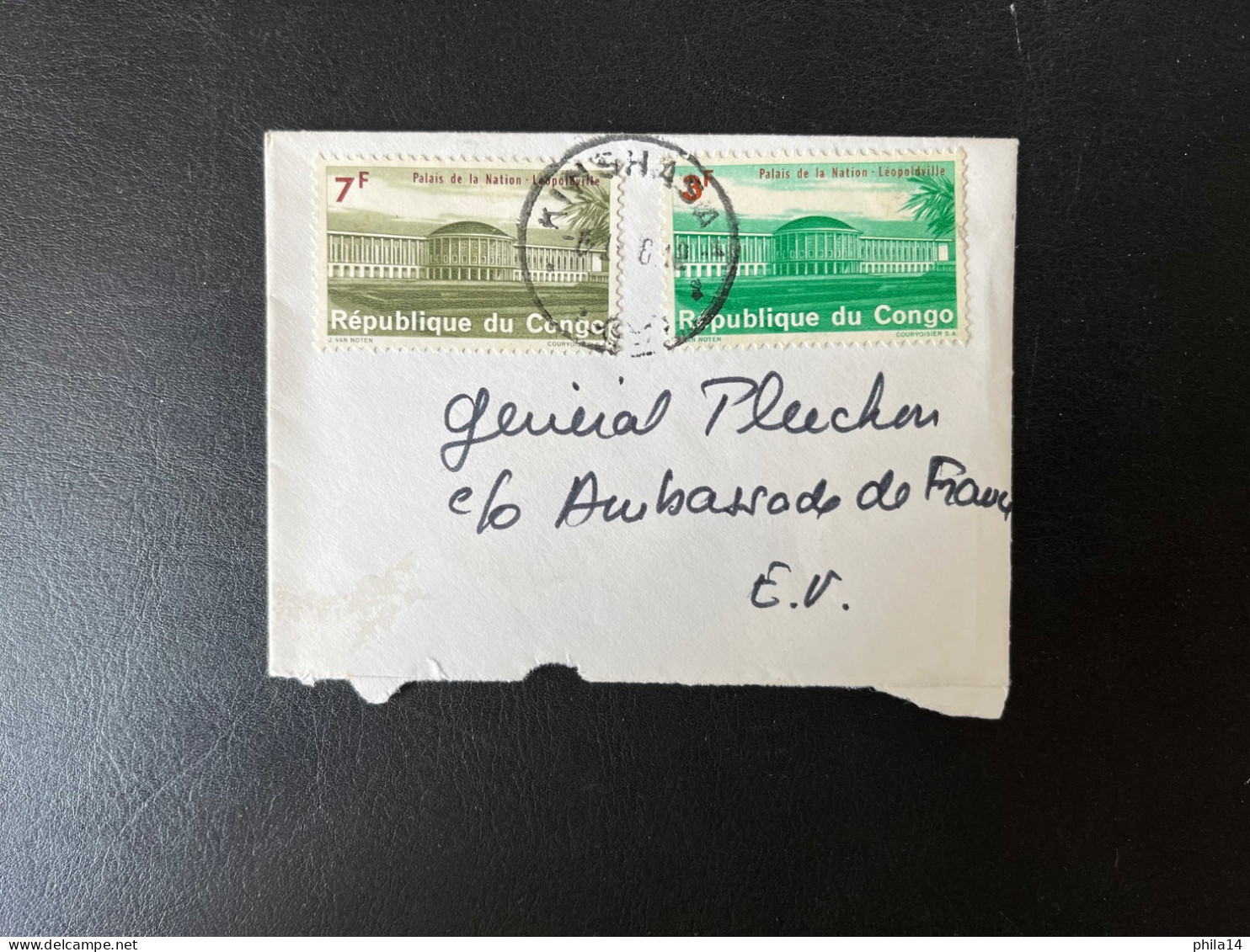 SP ENVELOPPE CONGO KINSHASA POUR KINSHASA 1966 - Briefe U. Dokumente