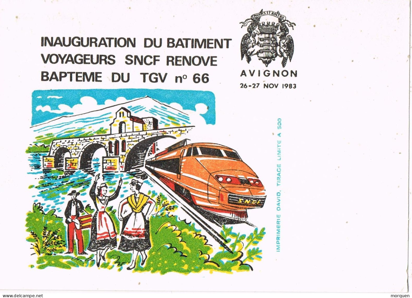 51023. Entero Postal AVIGNON (France) 1983. Ferrocarril Batiment Du TGV. Gare Abignon - Privatganzsachen