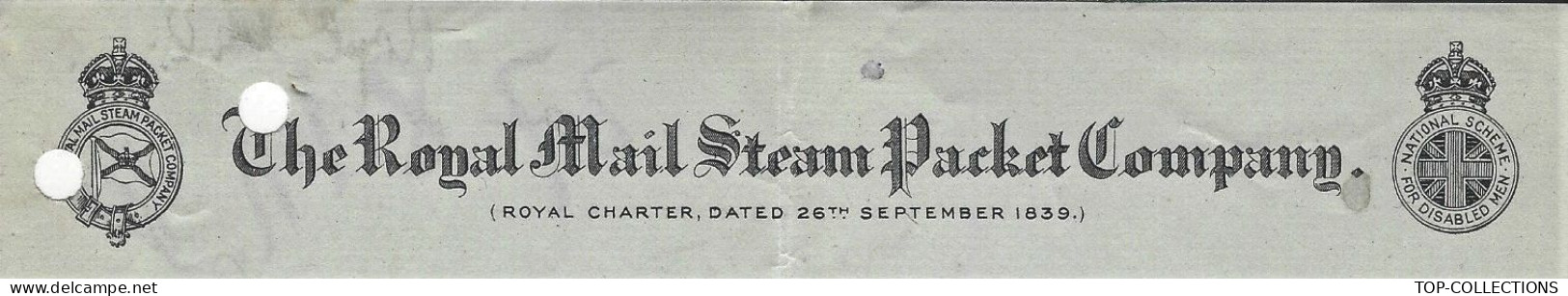 1926  ENTETE Royal Mail Steam Packet Cy Glasgow Ecosse Pour Serbs Croats & Slovenes Légation London  Navire Araguya - 1900 – 1949