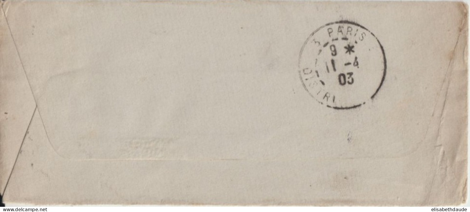 MOUCHON SURCHARGE F.M ! 1903 - ENVELOPPE De BREST (FINISTERE) => PARIS - 1900-02 Mouchon