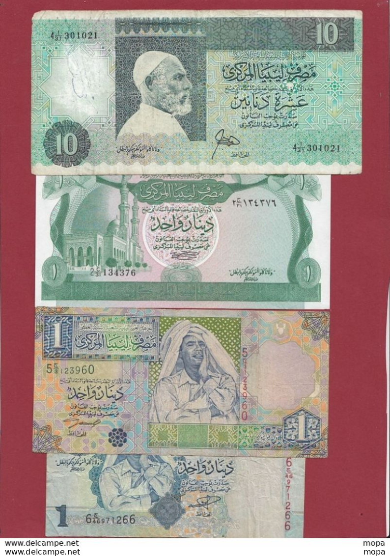Libye 4 Billets Dans L 'état (1 Dinars  1981 UNC ---FORTE COTE EN UNC) Lot N °2 - Libyen
