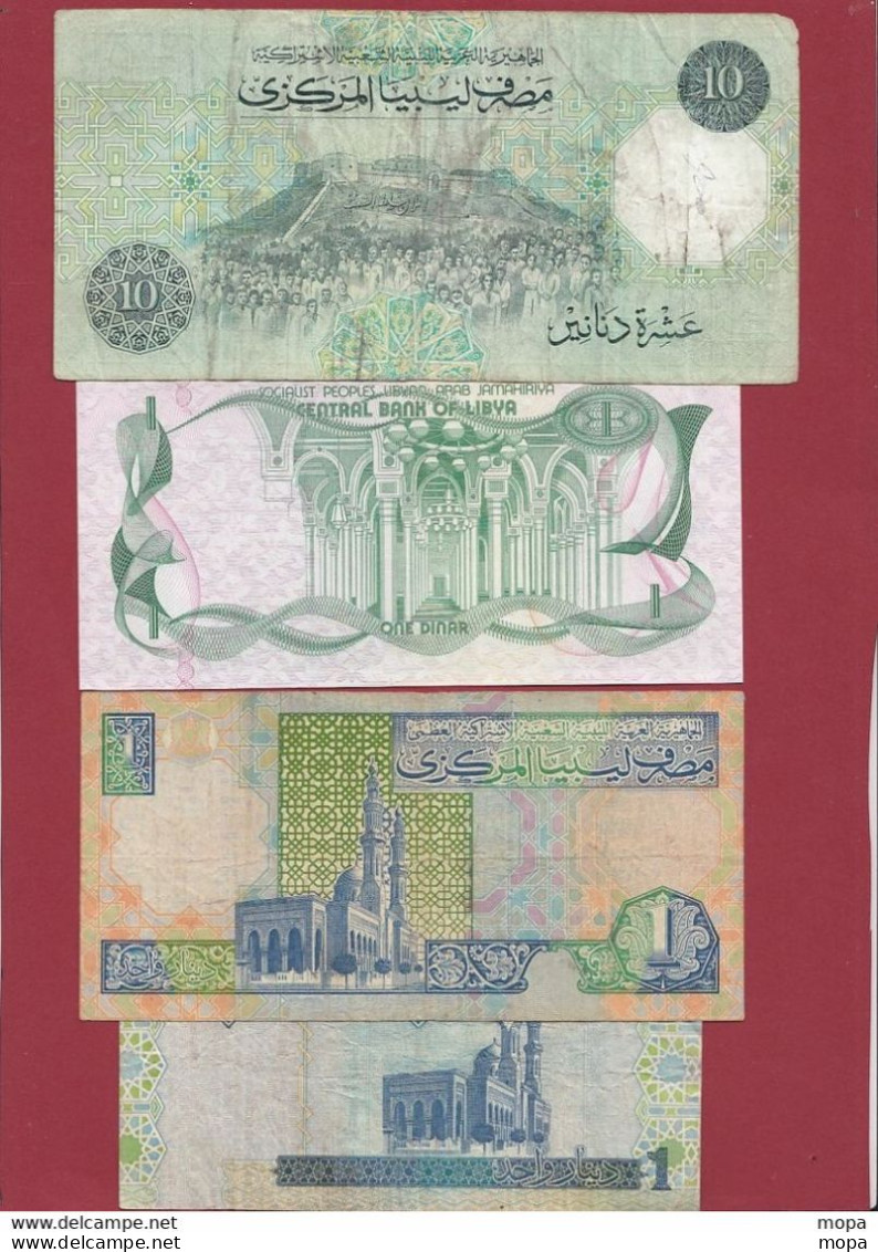 Libye 4 Billets Dans L 'état (1 Dinars  1981 UNC ---FORTE COTE EN UNC) Lot N °2 - Libye