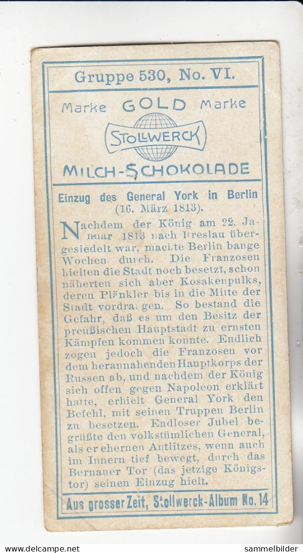 Stollwerck Album No 14 Die Tage Der Erhebung Einzug Des General York In Berlin  Grp 530#6  Von 1913 - Stollwerck