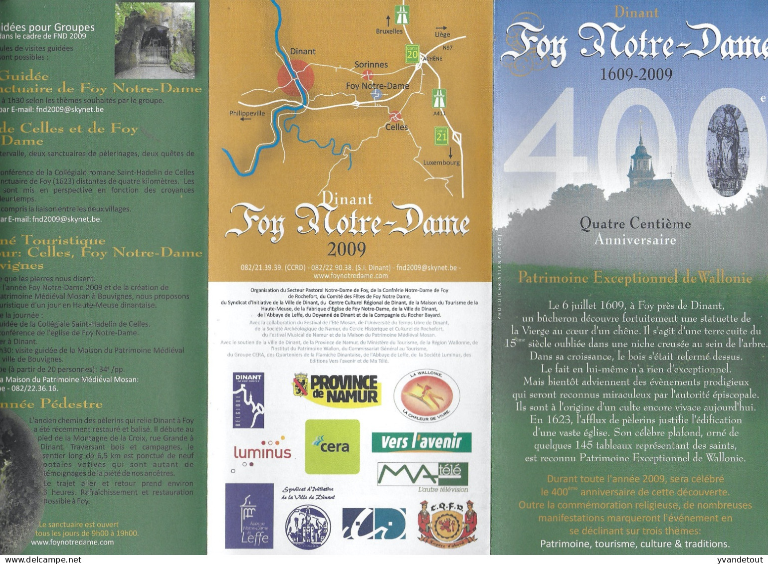 Foy Notre-Dame. Dinant - 400ème Anniversaire - Programme 2009 - Rochefort - Programma's