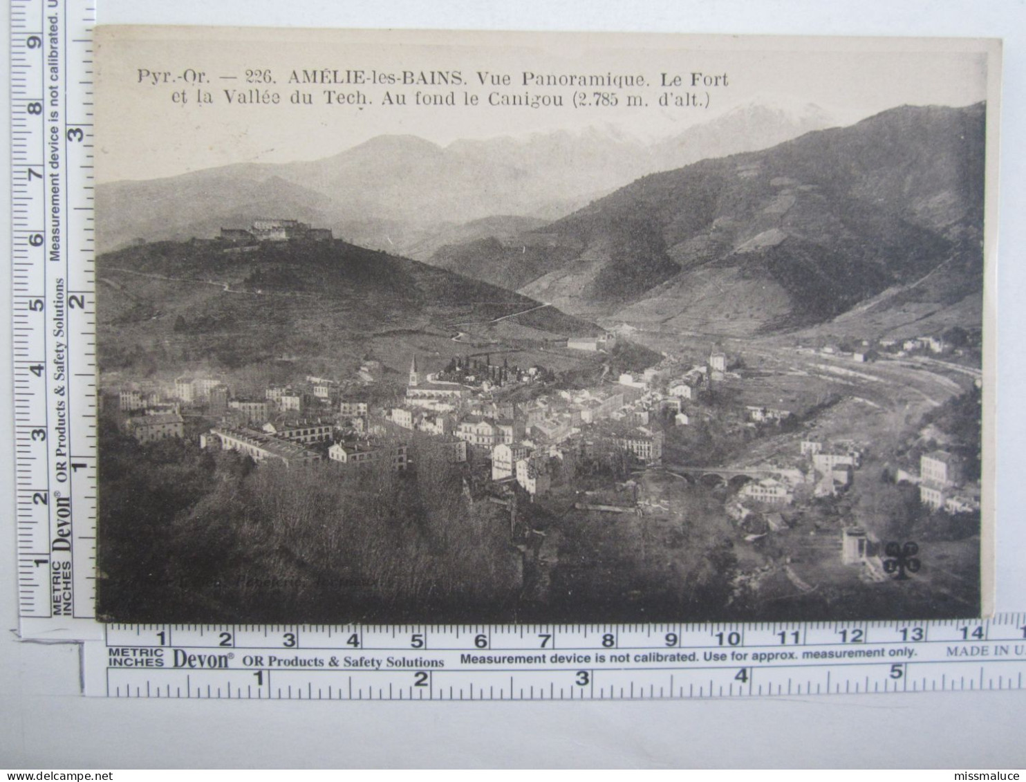66] Pyrénées Orientales > Amélie-les-Bains-Palalda Vue Panoramique Le Fort Et La Vallée Du Tech Au Fond Le Canigou - Amélie-les-Bains-Palalda