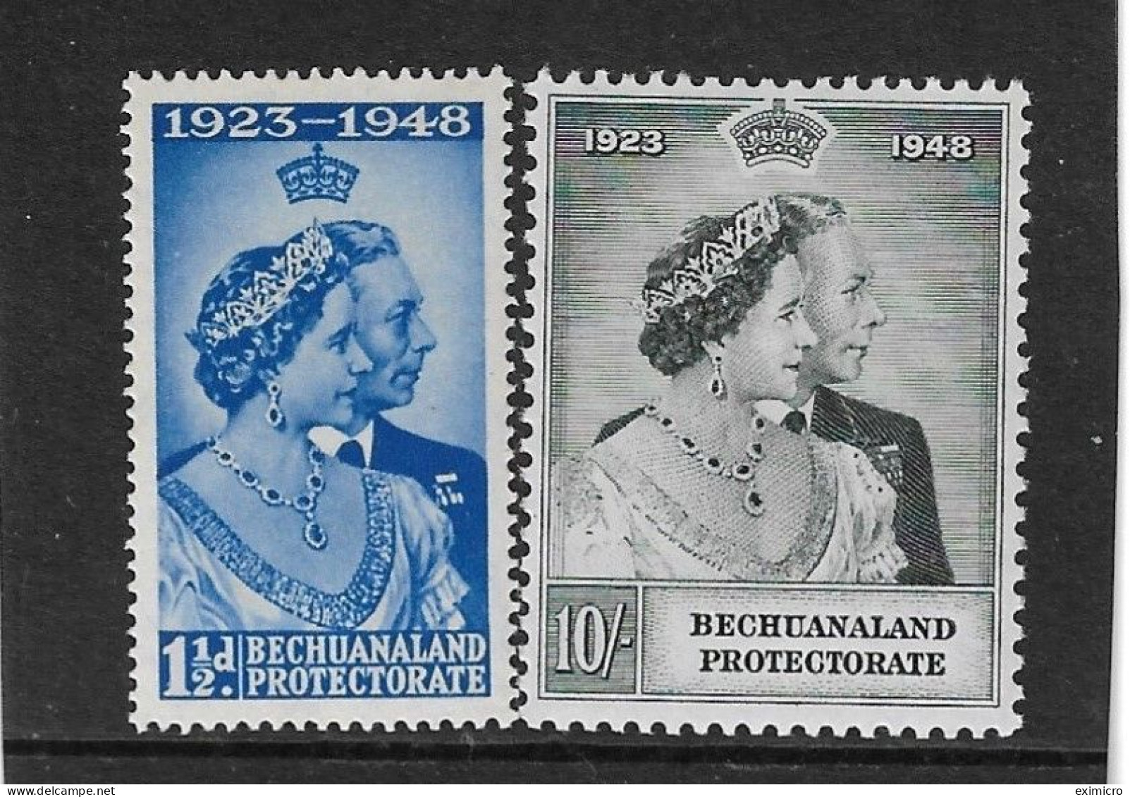 BECHUANALAND 1948 SILVER WEDDING SET SG 136/137 LIGHTLY MOUNTED MINT Cat £45+ - 1885-1964 Bechuanaland Protectorate