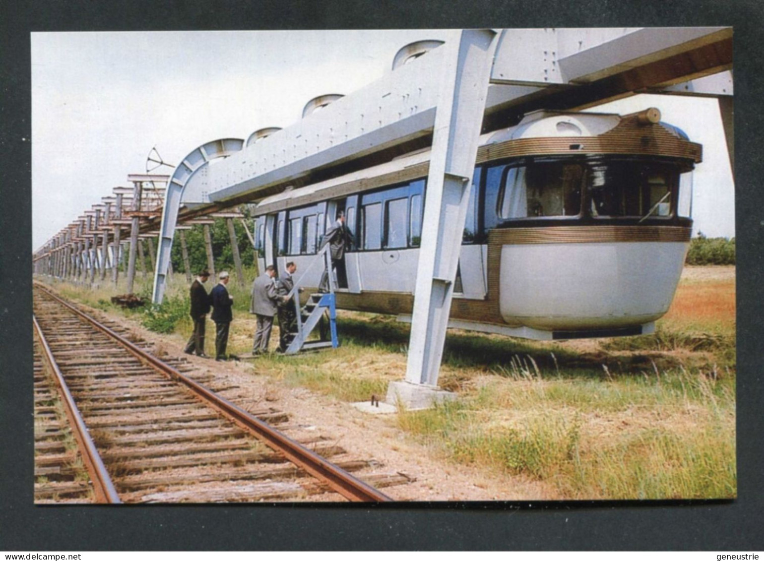 Lot De 2 Cartes-photo Moderne "Prototype Du Métro Suspendu SAFEGE à Châteauneuf-sur-Loire 1960 - Train SNCF" - Métro