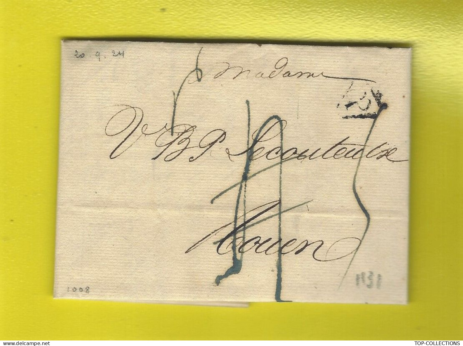 1824   LETTRE BANQUE FINANCE NEGOCE Par Mallet Frères Banque Paris Pour Veuve Lecouteulx à Rouen V.SCANS+HISTORIQUE - 1800 – 1899